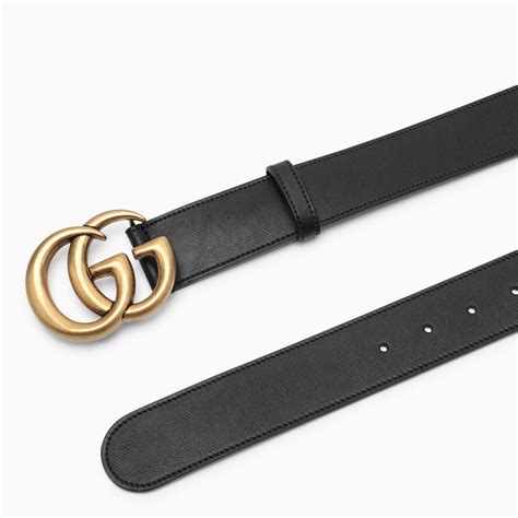 cintura gucci nera piccola falsa|Cintura sottile GG Milano in pelle nera .